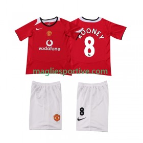 Completo Calcio Manchester United ROONEY 8 2006 Retro Bambino Divisa Prima 2005